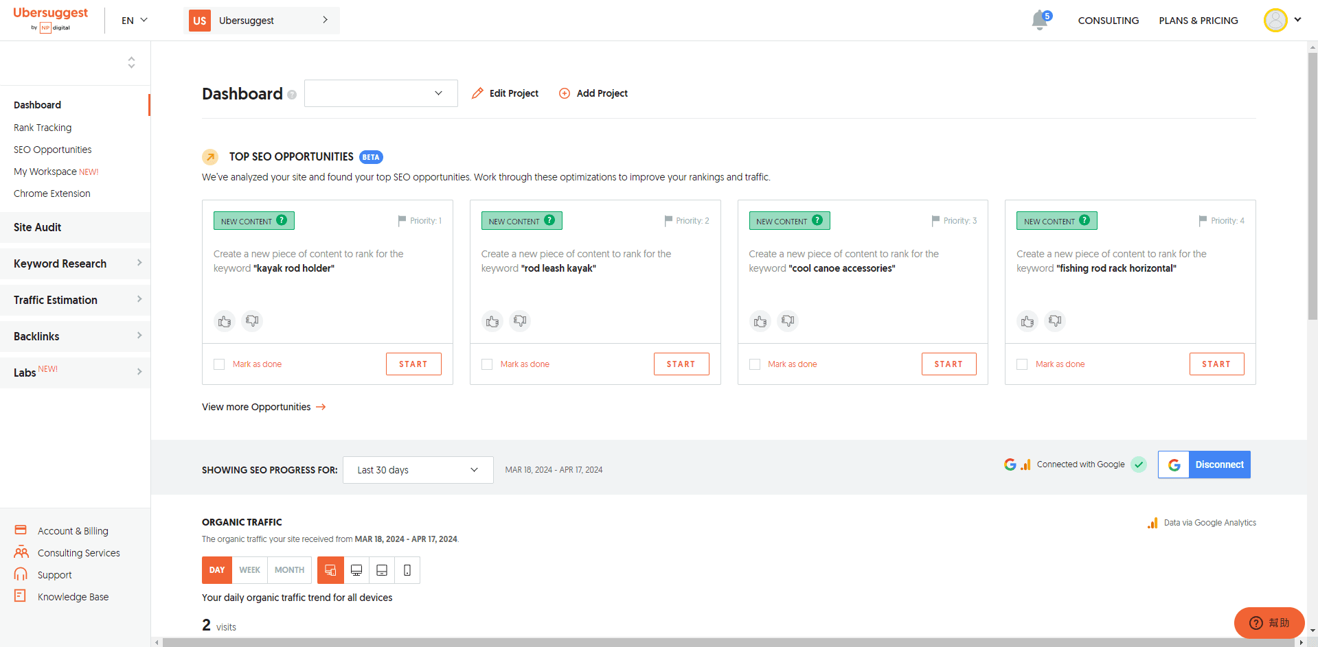 Ubersuggest-Dashboard